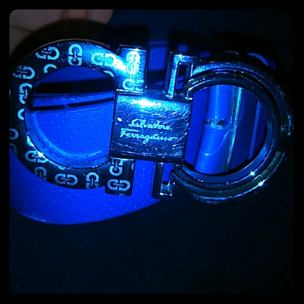 Salvatore Ferragamo blue leather belt